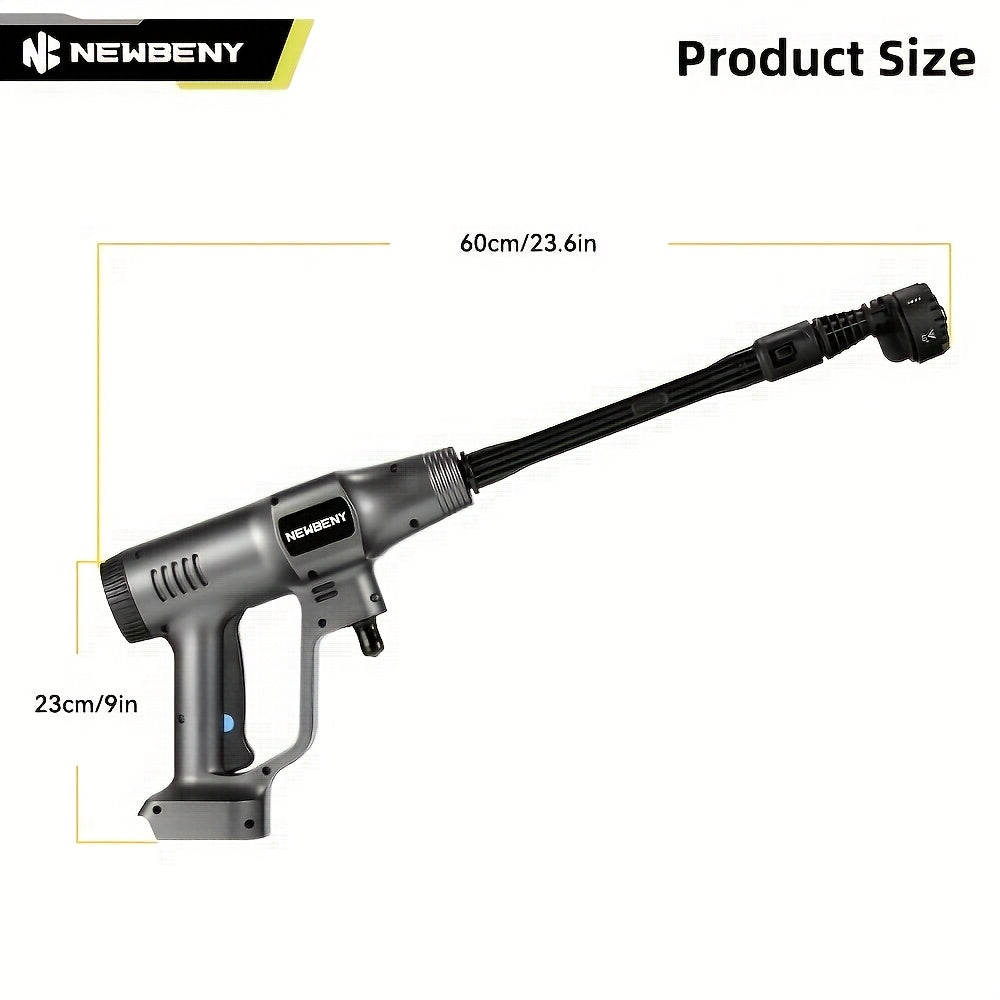 Brushless High Pressure Car Washing Water Gun, 6in 1 Cordless 3-speed High Pressure Cleaning Machine with 5m Water Hose, Suitable for Garden Watering, Car Washing And Floor Cleaning, Outdoor Cleaning, Cordless Design, Efficie