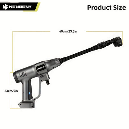 Brushless High Pressure Car Washing Water Gun, 6in 1 Cordless 3-speed High Pressure Cleaning Machine with 5m Water Hose, Suitable for Garden Watering, Car Washing And Floor Cleaning, Outdoor Cleaning, Cordless Design, Efficie