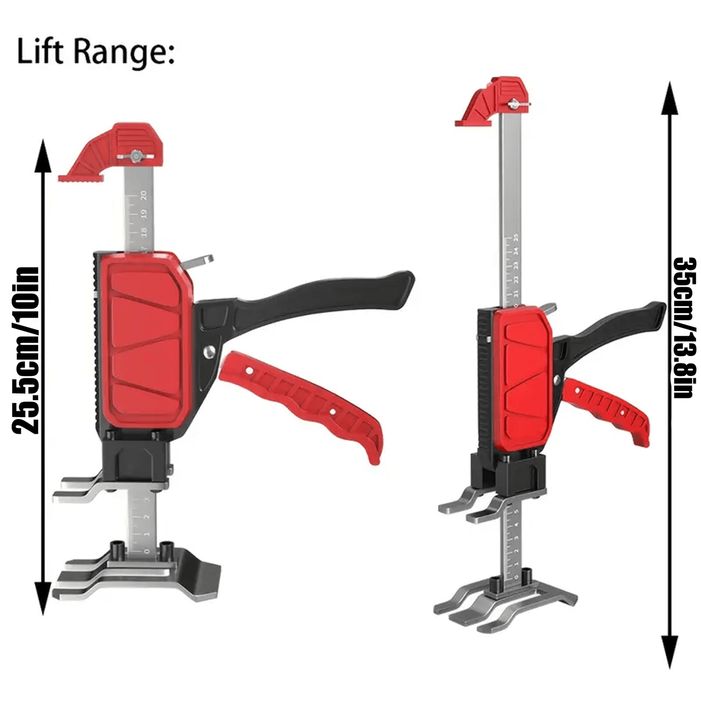 2pcs Heavy-Duty Manual Arm Jack - 200kg/440 lbs Capacity Construction Jack with Adjustable Height, Sturdy Base & Ergonomic Handle, Compact Portable Lifting Device with Stabilizing Feet for Furniture, Door, Cabinet Installatio