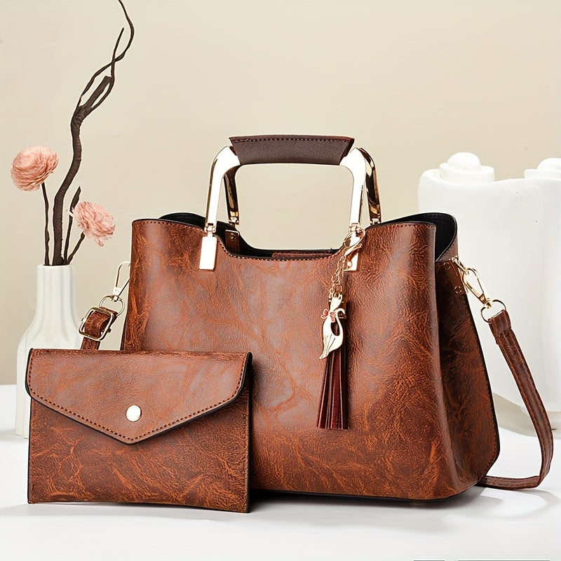 2pcs Fashion Handbag with Stylish and Versatile Style