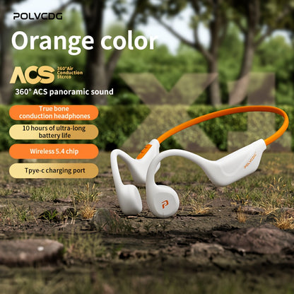 POLVCDG Audio Wireless Bone Conduction Headset - IPX5, Long Battery Life, Open Design, Signal Stability, Noise Isolation, Push Button Control, Tangle-Free Cable, Type-C Charging, Compatible with Cellphones, Sports Headphones