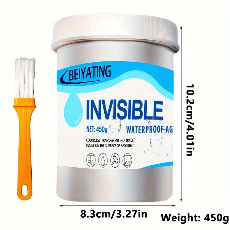 Premium Waterproof Sealer - No Brick Breaking Repair, Transparent Coating Suitable for Floors, Walls, Roofs, etc, - Moisture Protection for Stone, Wood, Tiles, Invisible Waterproof Agent with Brush, Suitable for Kitchen, Gard