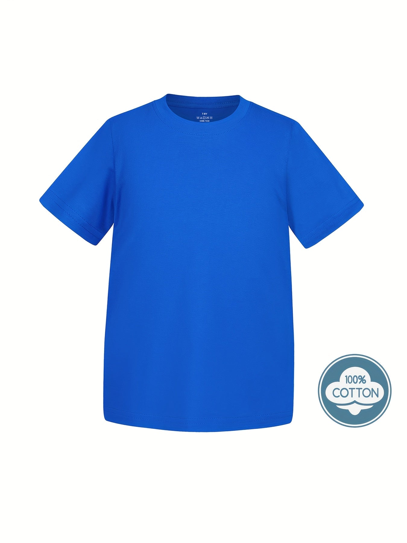 Kid's Solid Color T-shirt, Casual Short Sleeve Top, Boy's Tee For Summer