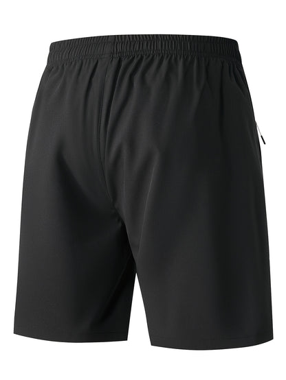 Men's Lightweight Polyester Casual Shorts with Lettering - Breathable Summer Beach & Outdoor Sports Shorts, Regular Fit, Pockets, Hand Wash or Dry Clean, Athletic Leisure Shorts | Modern Casual Shorts | Functional Pockets Des
