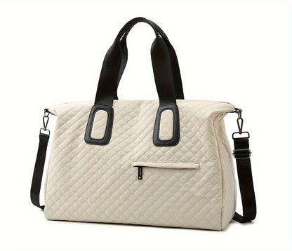 WEIXIER Spacious Multi-Pocket Travel Tote - Durable, Lightweight Women's Handbag for Weekend Getaways & Daily Use - Available in Coffee, White, Black