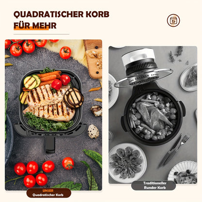 XXL 8L Air Fryer With Viewing Window, Oil-Free Fryer, Adjustable Temperature 80°C-200°C, 10 Presets In One Touch, Digital Control, Non-Stick Basket, Air Fryer Ninja Style