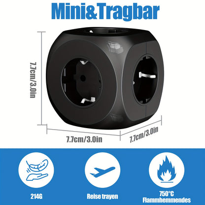 Tomada elétrica padrão europeia 5 em 1, extensão de parede com 5 fichas europeias – Resolva a falta de tomadas na sala de estar, quarto, escritório e cozinha.
