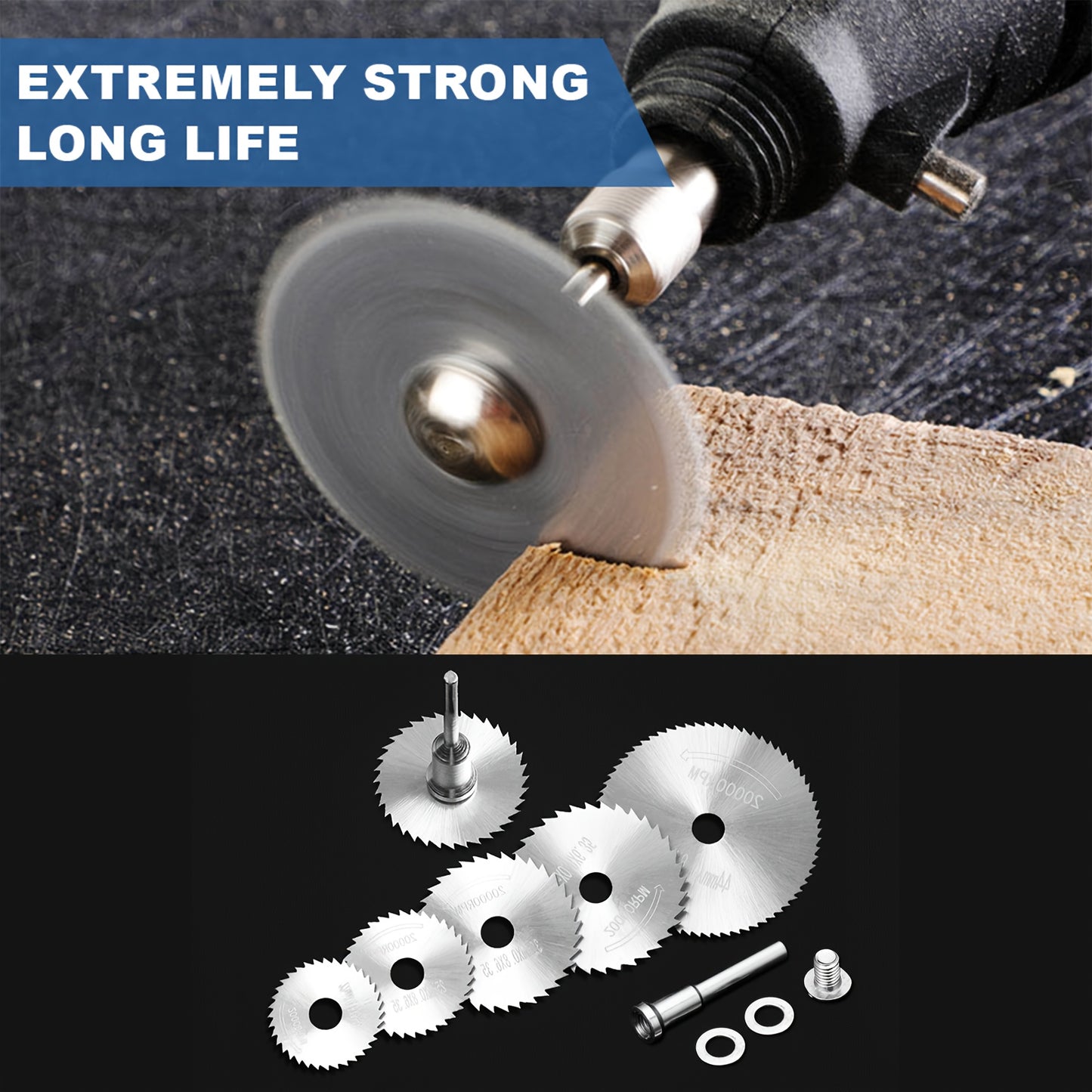 1set 9pcs Cutting Wheel Set For Drills Rotary Tools, Drill Saw Blades For Rotary Tools 6pcs HSS Saw Disc Wheel Cutting Blades With 1pc 1/8" Round Shank, 1pc 1/4" Round Shank, One Screwdriver For Wood Plastic Aluminum Cutting