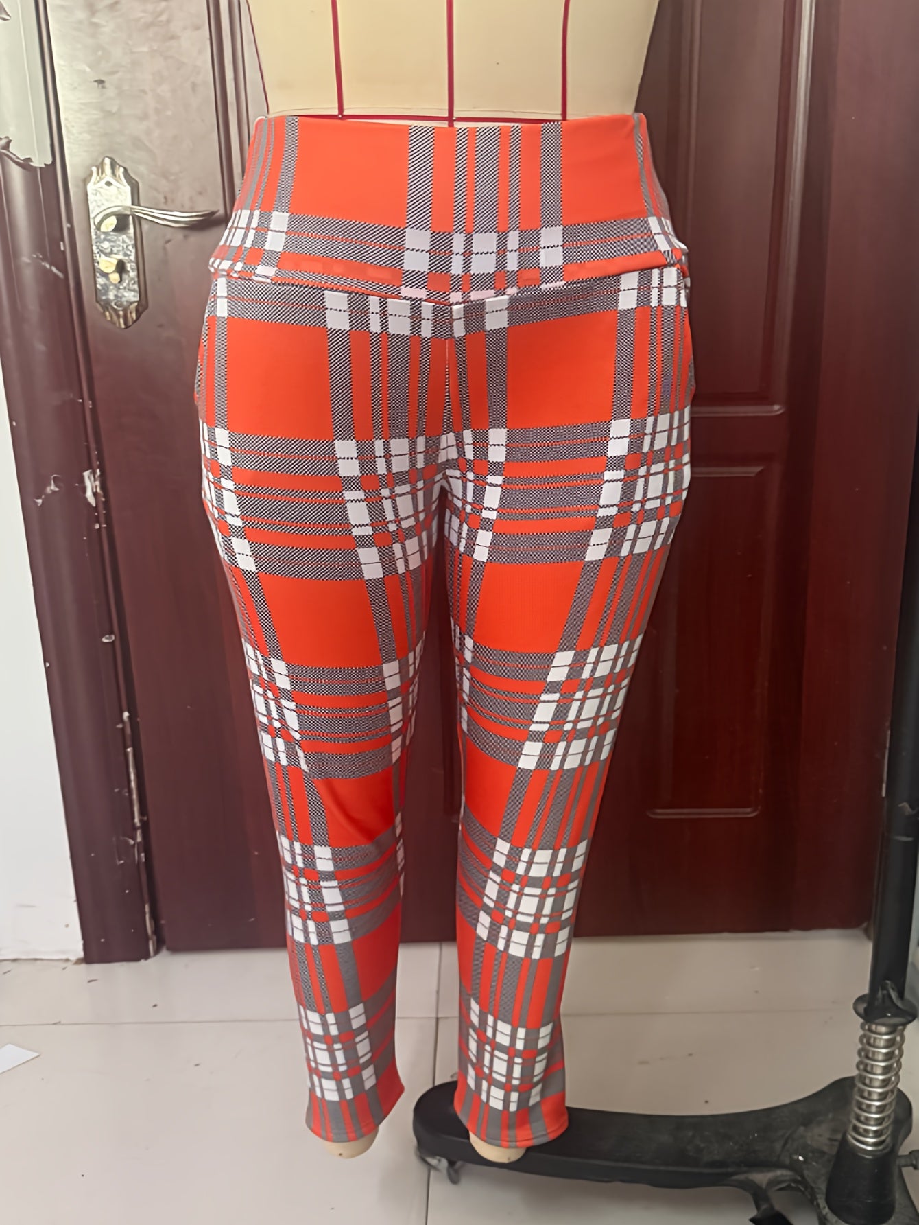 Women'S Thick Fleece-Lined High-Waisted Leggings with Pockets - Cozy Winter Trousers, Elastic Waistband, Straight-Leg Design, All-Season Comfort, Casual Wear