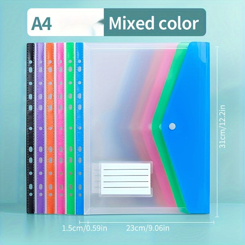 12-Pack A4 Expanding File Folders - 11-Ring Binder Pockets with Push Button, Durable PP Document Organizer for School/Office/Travel/halloween