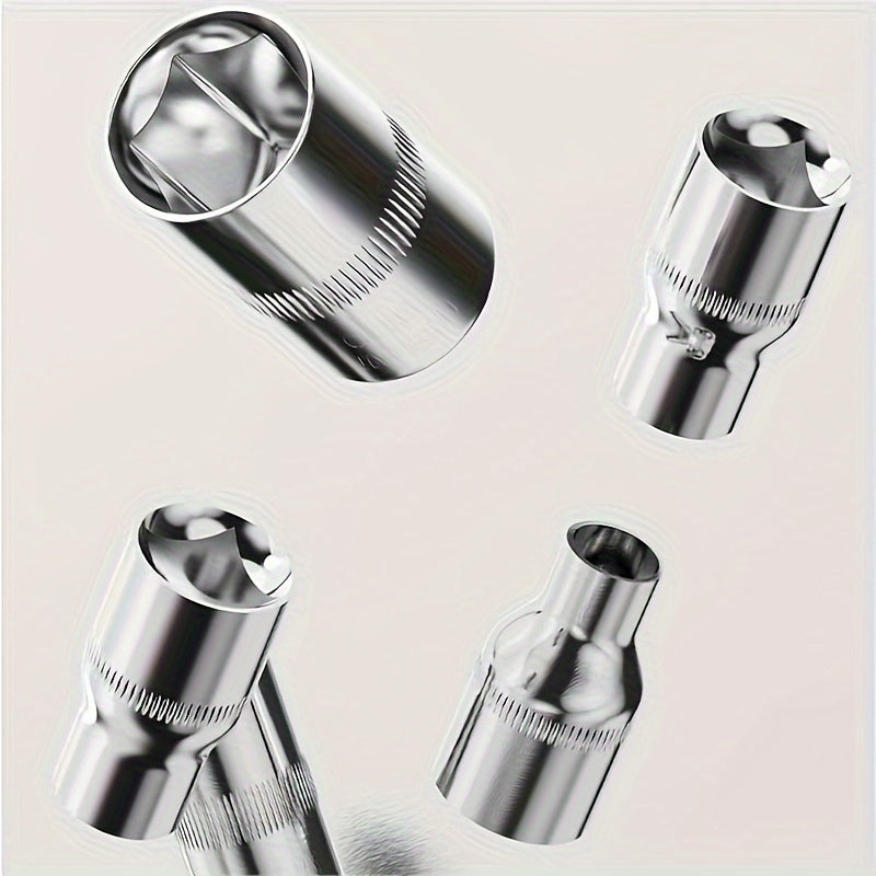 46pcs Car Repair Tool Kit, 1/4 Inch Ratchet Wrench Set with Versatile Bit Socket Set And Extension Bar, Combo Tools Kit, for Car, Motorcycle & Bicycle Repair