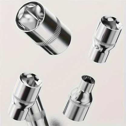 46pcs Car Repair Tool Kit, 1/4 Inch Ratchet Wrench Set with Versatile Bit Socket Set And Extension Bar, Combo Tools Kit, for Car, Motorcycle & Bicycle Repair