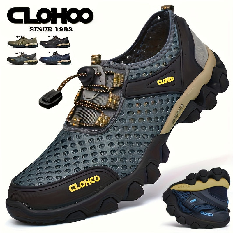 CLOHOO Men's Trendy Comfortable Mesh Sandals, Breathable Wear-resistant Non-slip Sport Shoes For Outdoor Walking Running Hiking, Spring Summer Autumn