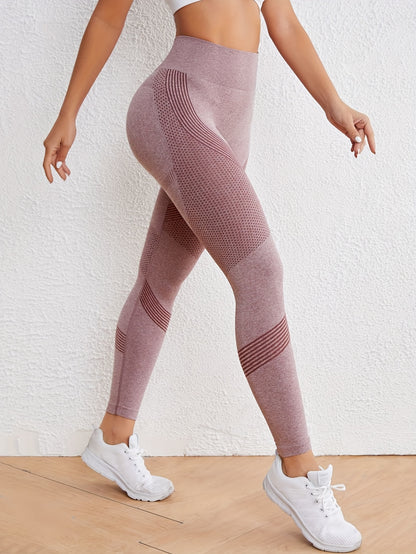 High Stretch Comfortable Quick Drying Sports Leggings, High Waist Seamless Yoga Pants, Women's Activewear