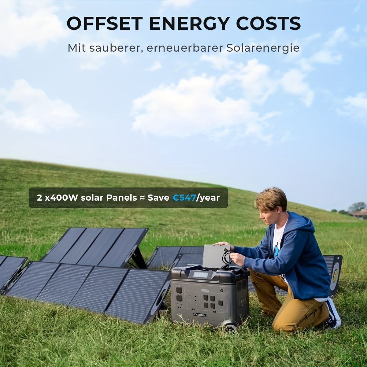 OUKITEL 1024Wh/5120Wh/5120Wh P1000PLUS/P5000/P5000PRO Power Station, Solar Generator with LiFePO4 Battery, 1000W/2200W/4000W AC Ports, Multiple Interfaces, Fast Charging Solar Generator for Camping&Outdoor Charging Station, T