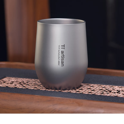Caneca Tiartisan em titânio para exterior, 255ml/400ml, com parede dupla, ideal para chá e café, perfeita para campismo e piqueniques. Leve e portátil.