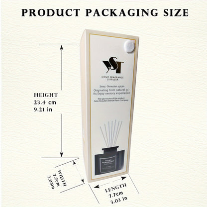 Luxury Hotel Series Reed Diffuser Set - 100ml Large Capacity, Long-Lasting Scent (5-7 Weeks) for Living Room and Bedroom - Spice Fragrance, Swiss Raffinerie Ingredients, Glass and Rattan, Cylinder Shape, Under 1L - Ideal for