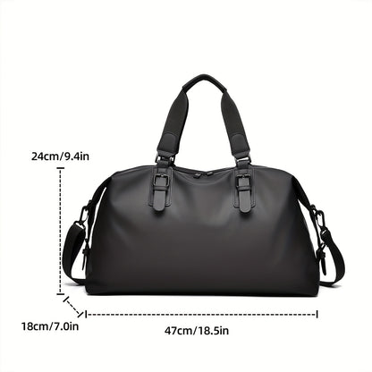 Large Capacity Gym Bag - Heavy-Duty Oxford Fabric Workout Bag with Zipper Closure, Spacious Sports Duffel for Men & Women, Gym, Travel, Business - Minimalist Design in Black/, Easy-to-Clean, Workout Accessories, Sleek Look, S