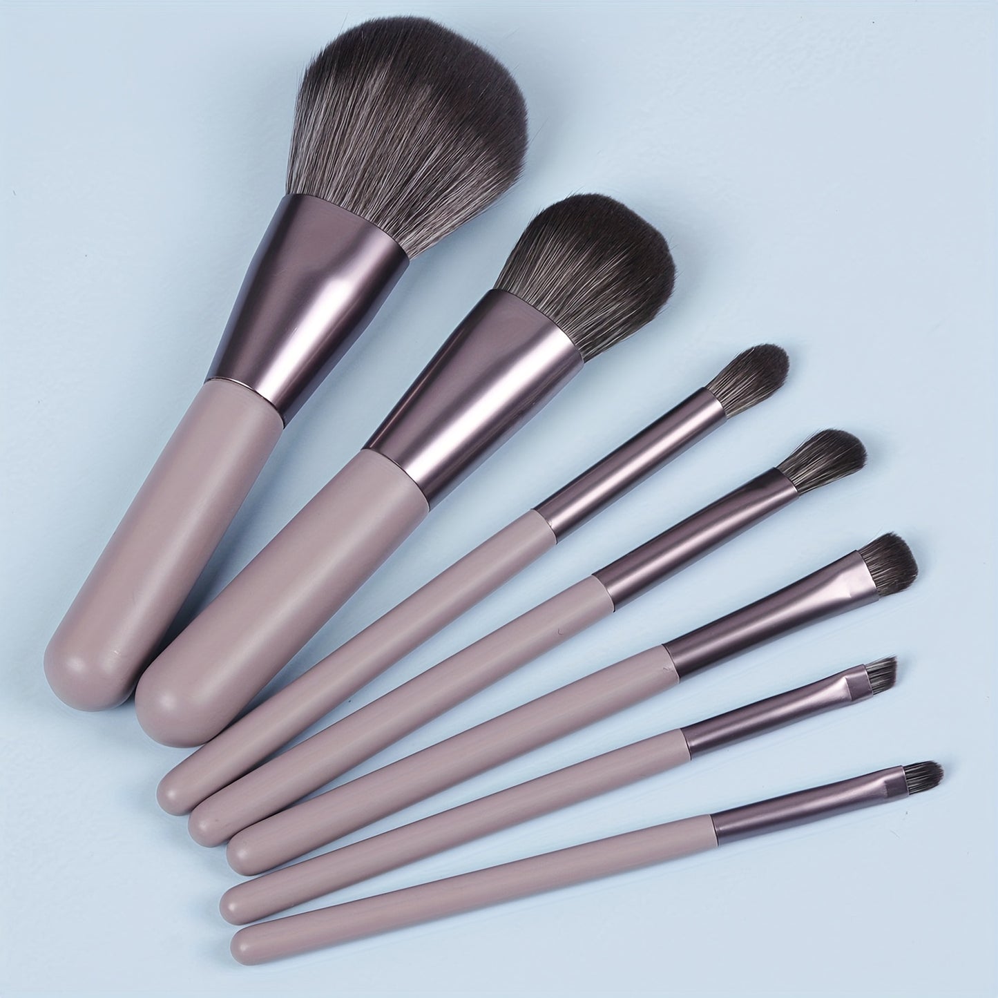 7pcs Professional Makeup Brush Set with Storage - Elegant Wooden Handle & Nylon Bristles, Multi-Functional for Foundation, Powder, Eyeshadow, Blending