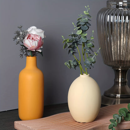 Conjunto de 4 vasos de cerâmica para decoração de mesa estilo quinta, pequenos vasos de flores para mesa de centro, prateleira, sala de jantar, decoração moderna e boho.