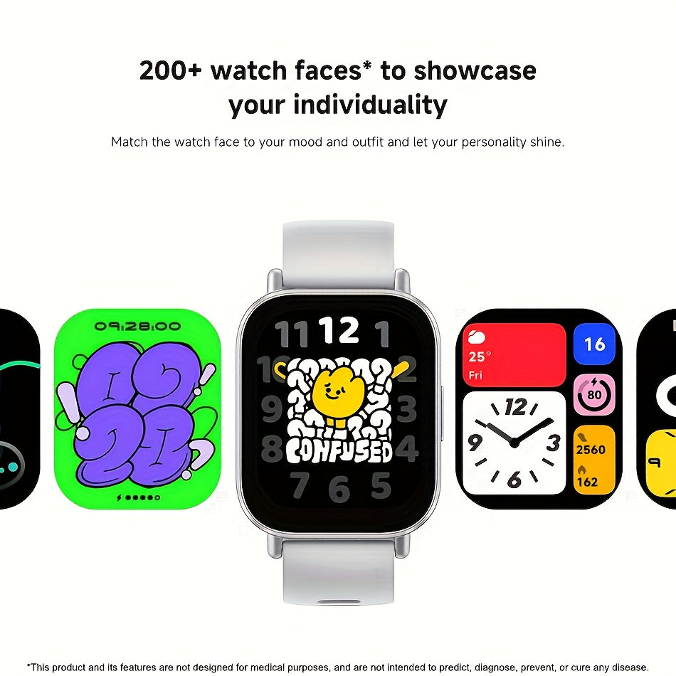 Redmi Watch 5 - 5.08cm LCD Display, Wireless 5.3, 470mAh Long Battery Life, Camera Control, Alexa Voice Assistant, USB Charging, Black TPU Band, Sleek Smartwatch | High-Resolution Screen, Smartwatch For Android, Smartwatch Fo