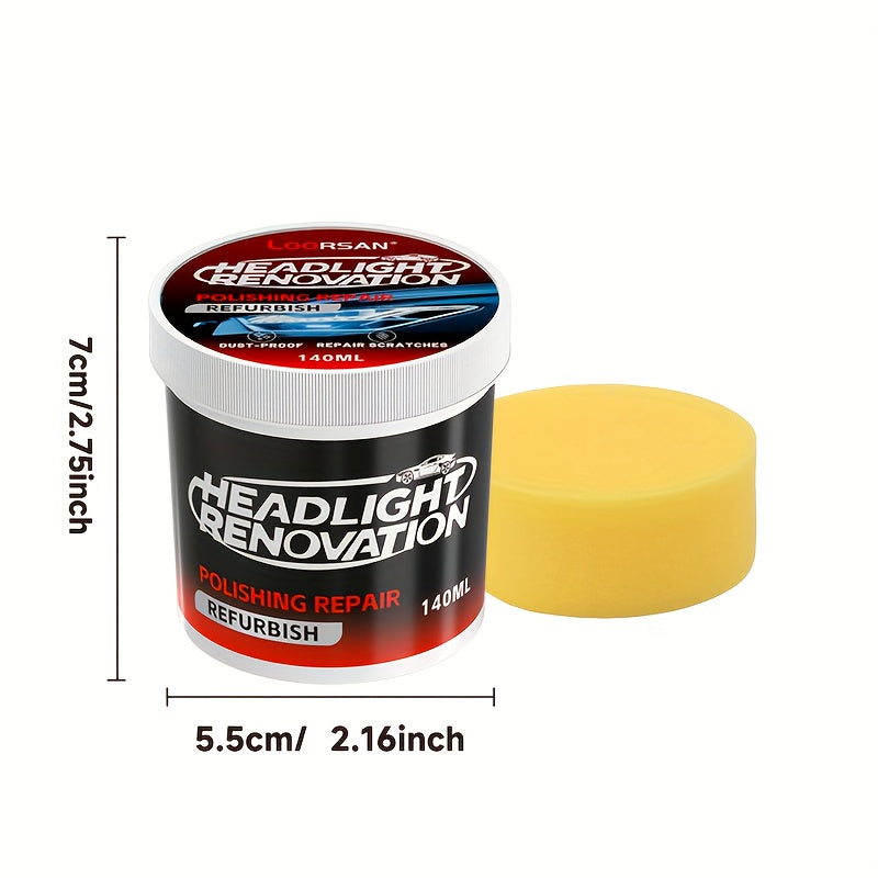 Premium Car Headlight Restoration Kit – Fixes Yellowing, Haze, Oxidation & Scratches for Safer Driving