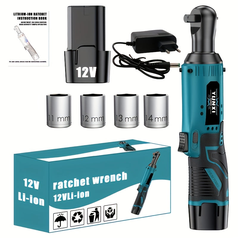 2025 New Electric Wrench, Portable Ratchet Wrench, Automotive Maintenance Angle Crane Installation Tool, Effort-Saving Quick-Release Wrench for Home Renovation, Ergonomic Socket Design, Featuring Adjustable-Speed Trigger, Ide