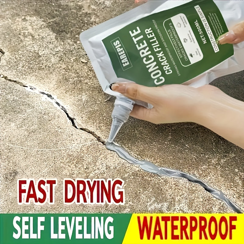 1000ml Quick-Dry Durable Grout Kit, Leak-Proof & Wear-Resistant Formula for Concrete Cracks – Ideal for Floors, Walls, Roofs, and Pipes – Indoor/Outdoor Use with Nozzle Design, Wall Sealing, Concrete Crack Filler, Precisi