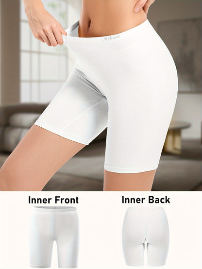 Women's Cotton Boyshorts Underwear 4-Pack - Comfortable Full Coverage Boxers, Knit Fabric, Solid Color, Simple Style, 95% Cotton 5% Spandex