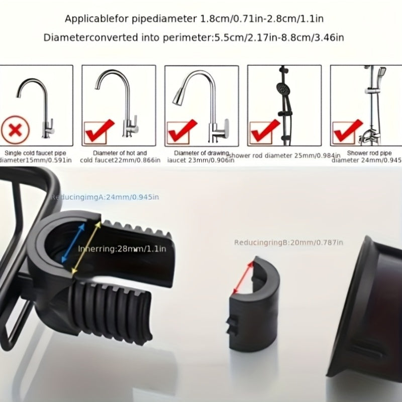 2pcs Aluminum Shower Caddy - Sturdy & Easy to Install with Hooks, Suitable for Shampoo, Body Wash, Sponge Brush - Modern Style, Rust-Resistant Material, Bathroom Accessory