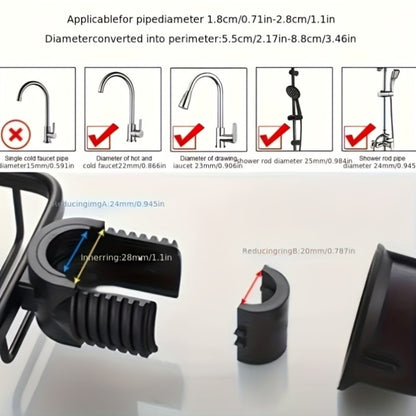 2pcs Aluminum Shower Caddy - Sturdy & Easy to Install with Hooks, Suitable for Shampoo, Body Wash, Sponge Brush - Modern Style, Rust-Resistant Material, Bathroom Accessory