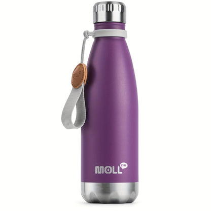 Garrafa térmica de aço inoxidável de 500ml com boca estreita, 1 unidade, reutilizável, à prova de fugas, para viagens, ideal para mulheres (rosa)