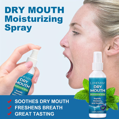 Lanemay Dry Mouth Moisturizing Spray 1.01fl.oz. - Stimulates Saliva for Fresh Breath, Reduces Acid, Fast-Acting Relief, Extended Effect, Natural Ingredients, Ideal for Adults
