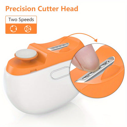 SWOSON Rechargeable Electric Nail Clipper & Polisher with LED Light - USB-Powered, Lithium-Polymer Battery, 36V/5A Fast Charging, 3-in-1 Nail Trimmer, Polisher, And File - Salon-quality Results For Home Use, Nail Polisher, Sl