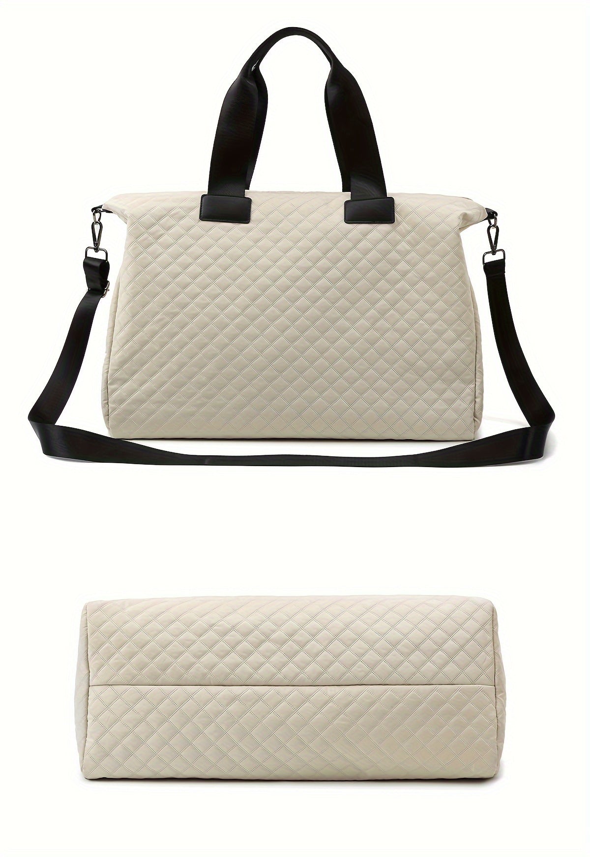 WEIXIER Spacious Multi-Pocket Travel Tote - Durable, Lightweight Women's Handbag for Weekend Getaways & Daily Use - Available in Coffee, White, Black