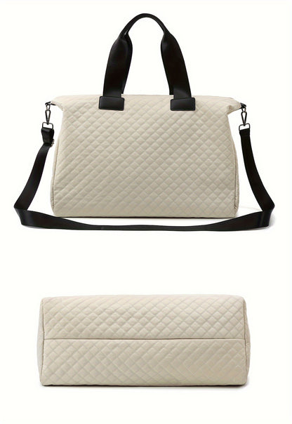 WEIXIER Spacious Multi-Pocket Travel Tote - Durable, Lightweight Women's Handbag for Weekend Getaways & Daily Use - Available in Coffee, White, Black