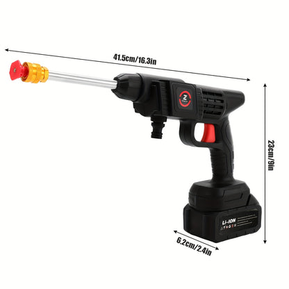 21V Cordless Electric Pressure Washer with 1300mAh Battery & Charger - Heavy-Duty Portable Handheld Power Washer, Lithium-Ion Battery-Powered, Ergonomic Design with Adjustable Nozzle & Hose Connector for Cars, Floors, Garden,