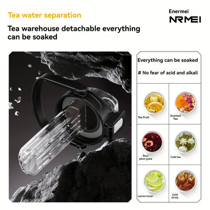 Garrafa térmica em aço inoxidável, mantém a temperatura quente ou fria durante 24 horas, com palhinha e pega/correia, caneca térmica de viagem com parede dupla, livre de BPA.