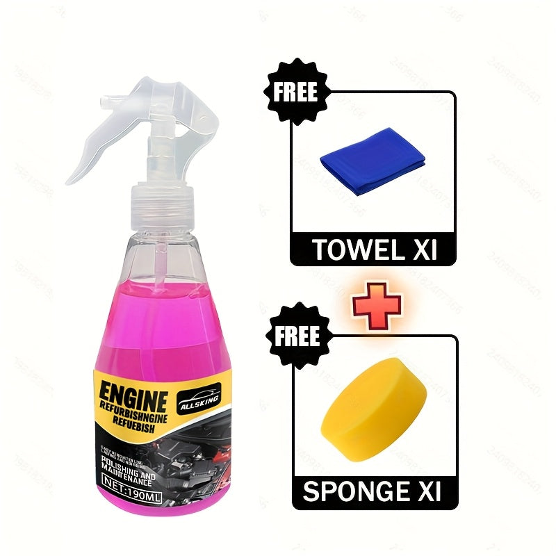 YYLFD All-in-One Engine Bay Renewal Kit - 190ml High-Performance Corrosion-Resistant Engine Spray, Instantly Restores & Car Engine Bay, Compatible with Cars, Trucks, SUVs, Vans - Before & After Results, Maintenance