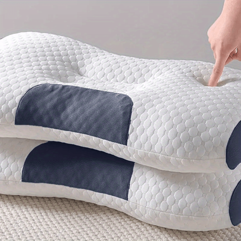 2pcs Ergonomic Adjustable Neck Pillows - Soft Shell with Modern Zipper Design, High-Quality Polyester Fill, Machine Washable, White - Ideal for Home & Bedroom Decor, All-Season Comfort, Plush Pillow, Zippered Pillowcase, Slee