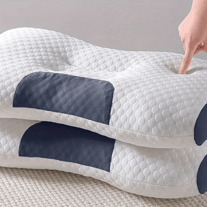 2pcs Ergonomic Adjustable Neck Pillows - Soft Shell with Modern Zipper Design, High-Quality Polyester Fill, Machine Washable, White - Ideal for Home & Bedroom Decor, All-Season Comfort, Plush Pillow, Zippered Pillowcase, Slee