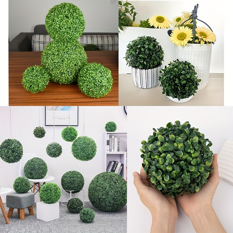 1pc Artificial Green Grass Ball, Various Sizes Of Boxwood Hanging Decorative Ball, Suitable For Family, Courtyard, Outdoor Garden, Courtyard, Wedding Party Decoration
