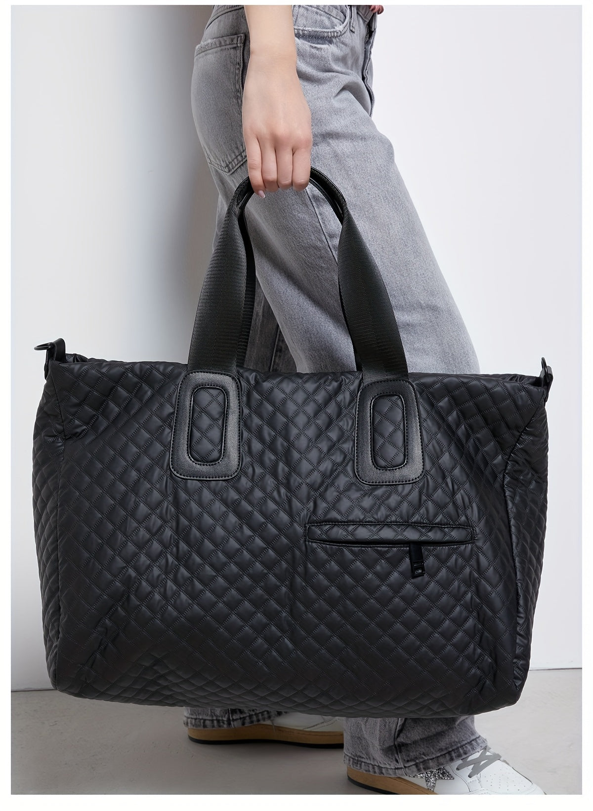 WEIXIER Spacious Multi-Pocket Travel Tote - Durable, Lightweight Women's Handbag for Weekend Getaways & Daily Use - Available in Coffee, White, Black