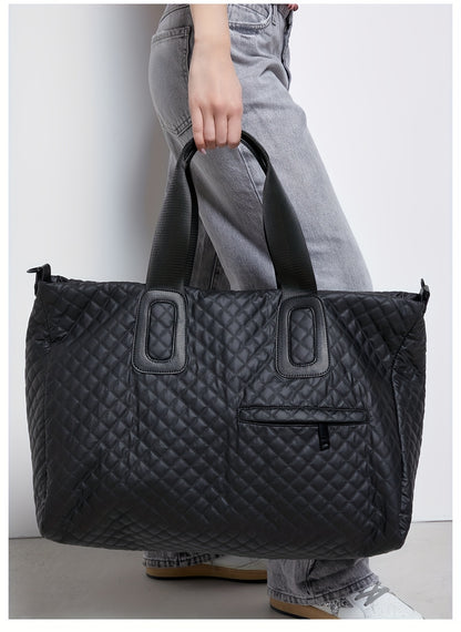 WEIXIER Spacious Multi-Pocket Travel Tote - Durable, Lightweight Women's Handbag for Weekend Getaways & Daily Use - Available in Coffee, White, Black