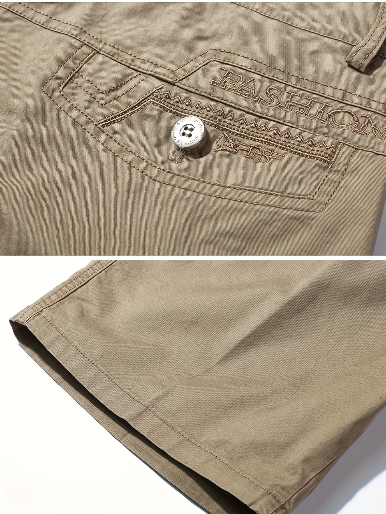 Men'S Cargo Shorts - Olive Green Non-Stretch Work Pants with Multiple Utility Pockets, Straight-Leg Mid-Thigh Length for Everyday & Professional Use - Durable Casual Outdoor Pants for Construction, Hiking, Travel - Non-Stretc