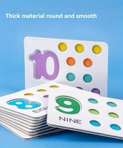 Wooden Number Counting Game for - Educational Preschool Math Learning Toy with Colorful Beads, Matching Cards and Clipping Tweezers for Cognitive Skills Development, Age 3+