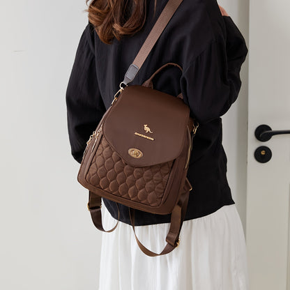 3-in-1 Convertible Backpack for Women - High Quality Nylon with Kangaroo Pocket & Adjustable Shoulder Straps, Lightweight Multifunctional Bag for Commuting, Travel, Work - Easy Wipe Clean, Black