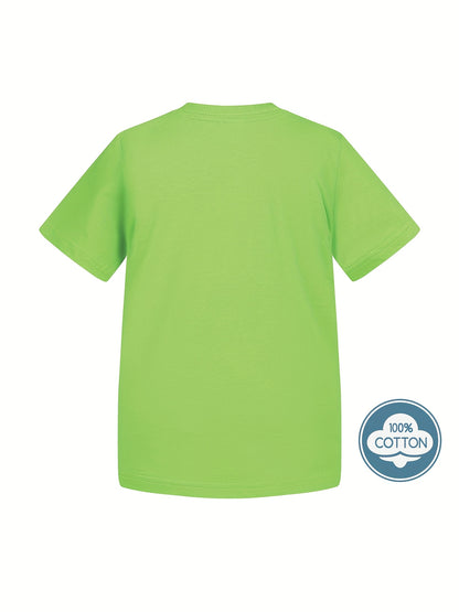 Kid's Solid Color T-shirt, Casual Short Sleeve Top, Boy's Tee For Summer