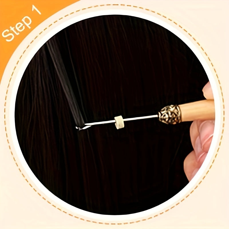The cheapest hair extension kit on the whole network, equipped with 200 hair extension rings, 1 hair extension pliers, and 2 hair extension hooks