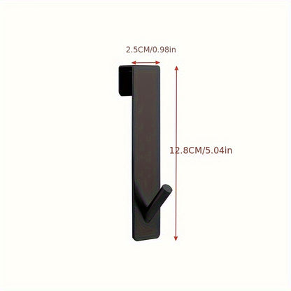1pc Stainless Steel Over Glass Door Shower Door Back Shower Towel Rack, S-Shape Bathroom Bathrobe Hanger, Holder Hooks